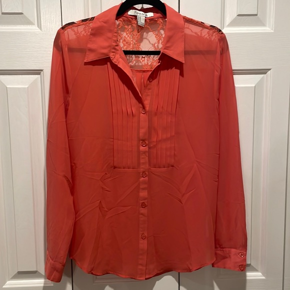 Forever 21 Tops - Forever 21 Coral Lace Blouse